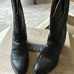 Women’s Tecovas “The Jamie” 9B Midnight Calf Black Cowboy boots Worn <10x